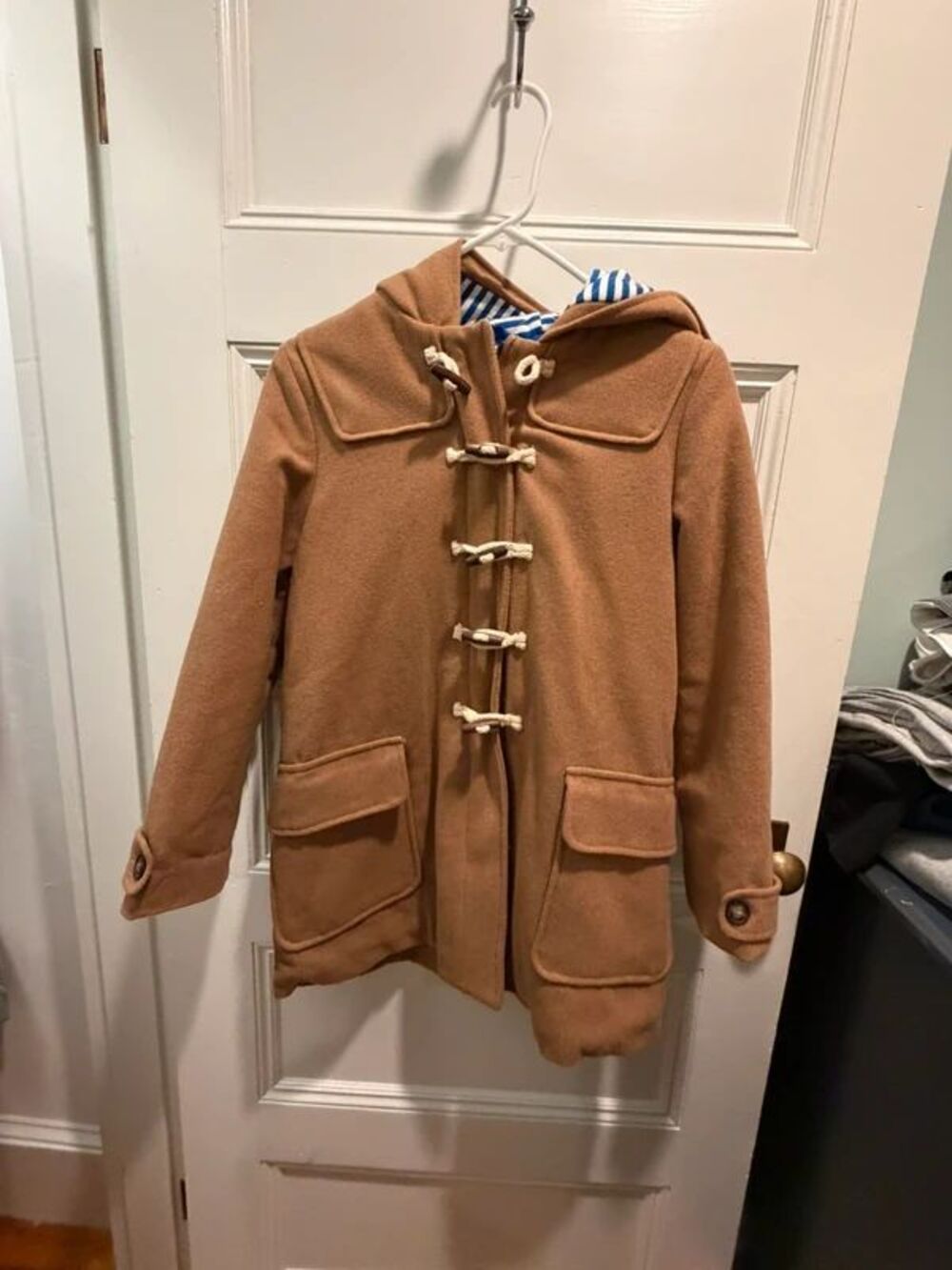 Boden Kids Classic Wool Blend Duffle Coat Camel Tan Size 11-12Y / 152cm